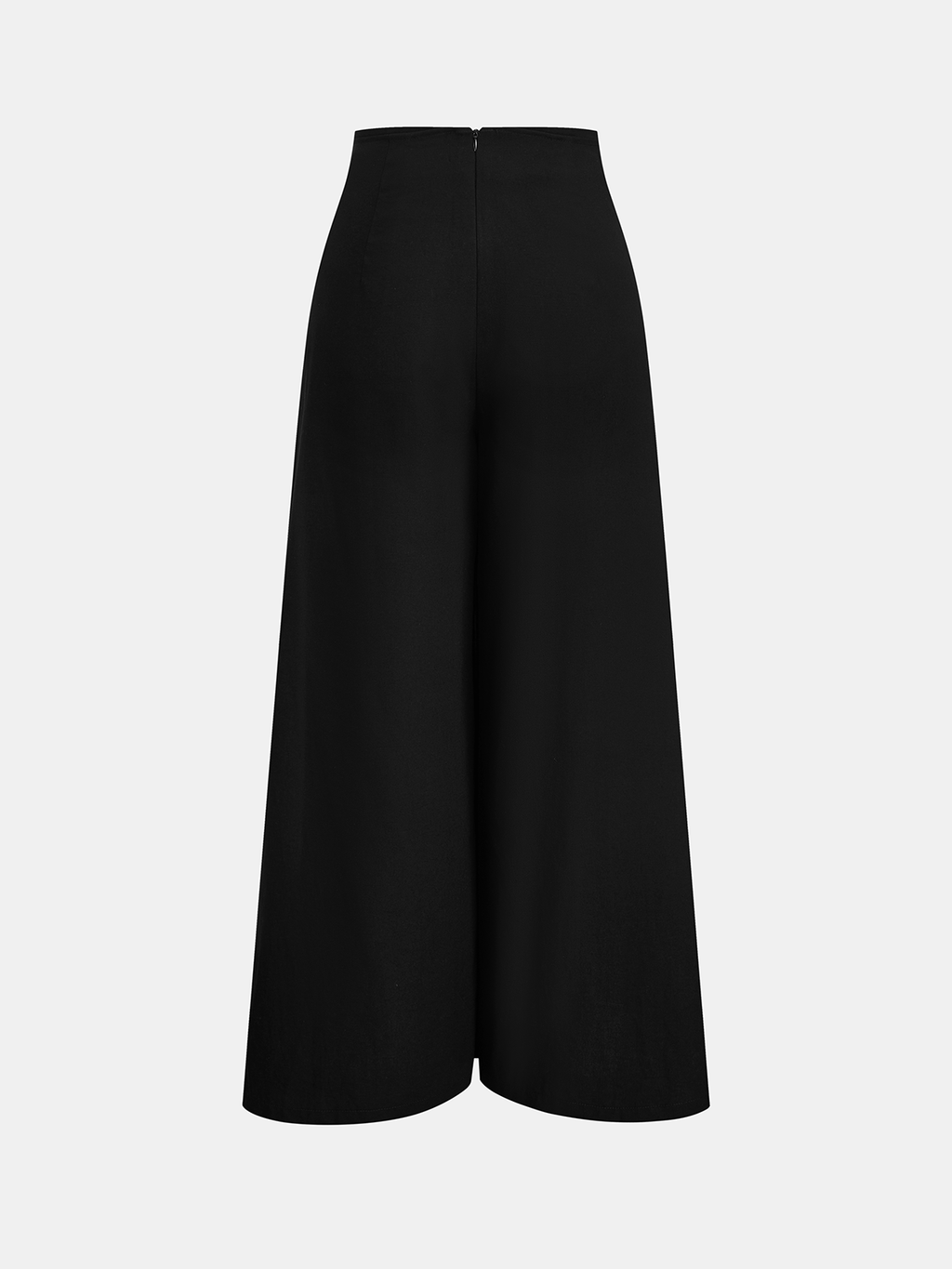Bow Tie-Waist Side-Slit Wide Leg Pants