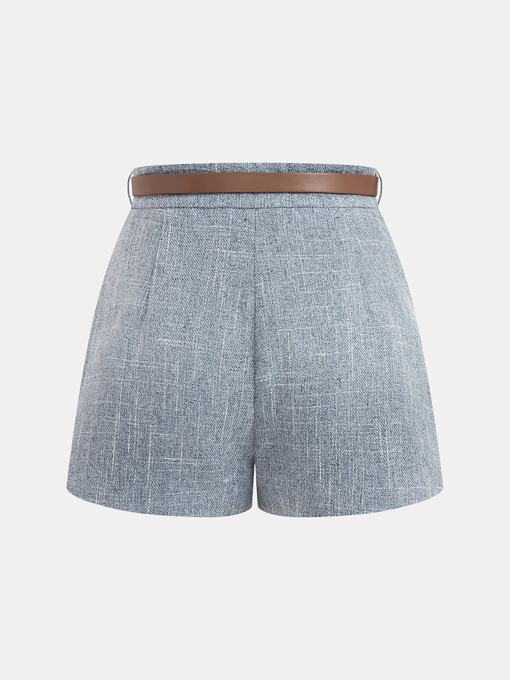 Belted Mid-Waist Casual Shorts