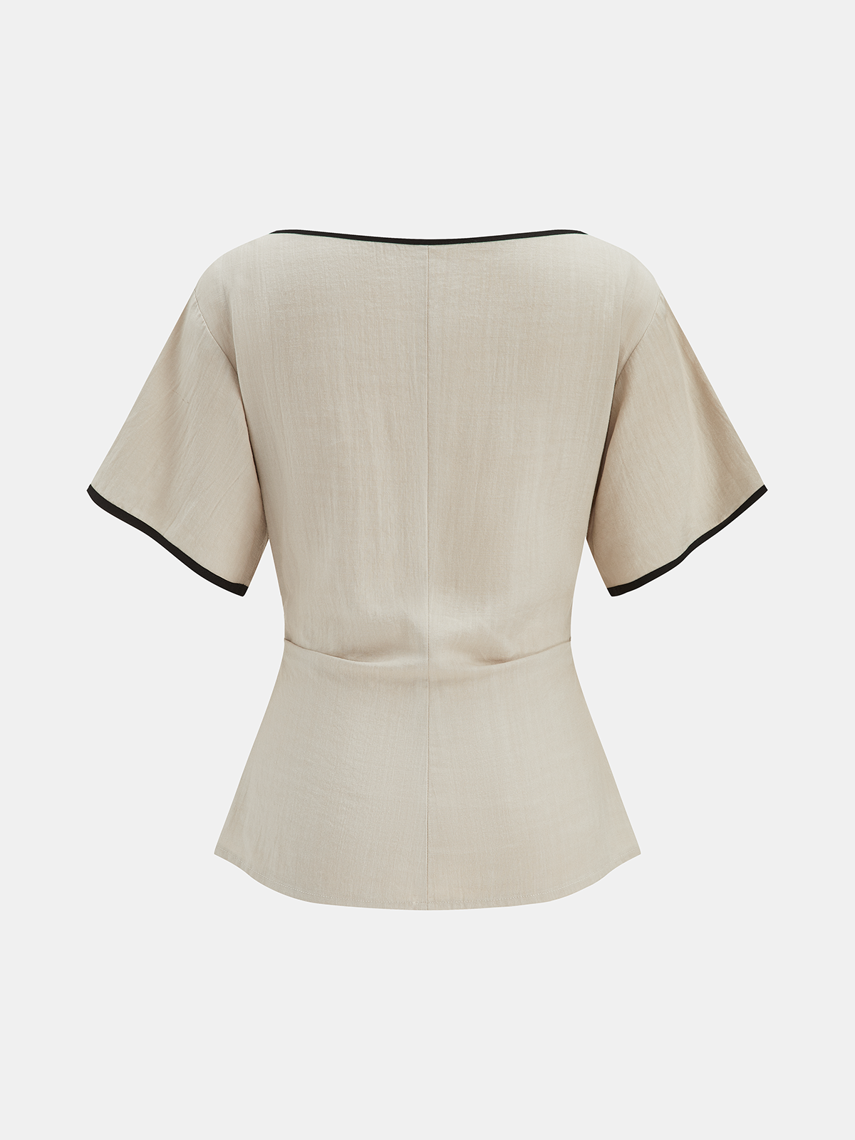 Lyocell Contrast Trim Ruched Top