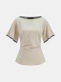 Lyocell Contrast Trim Ruched Top