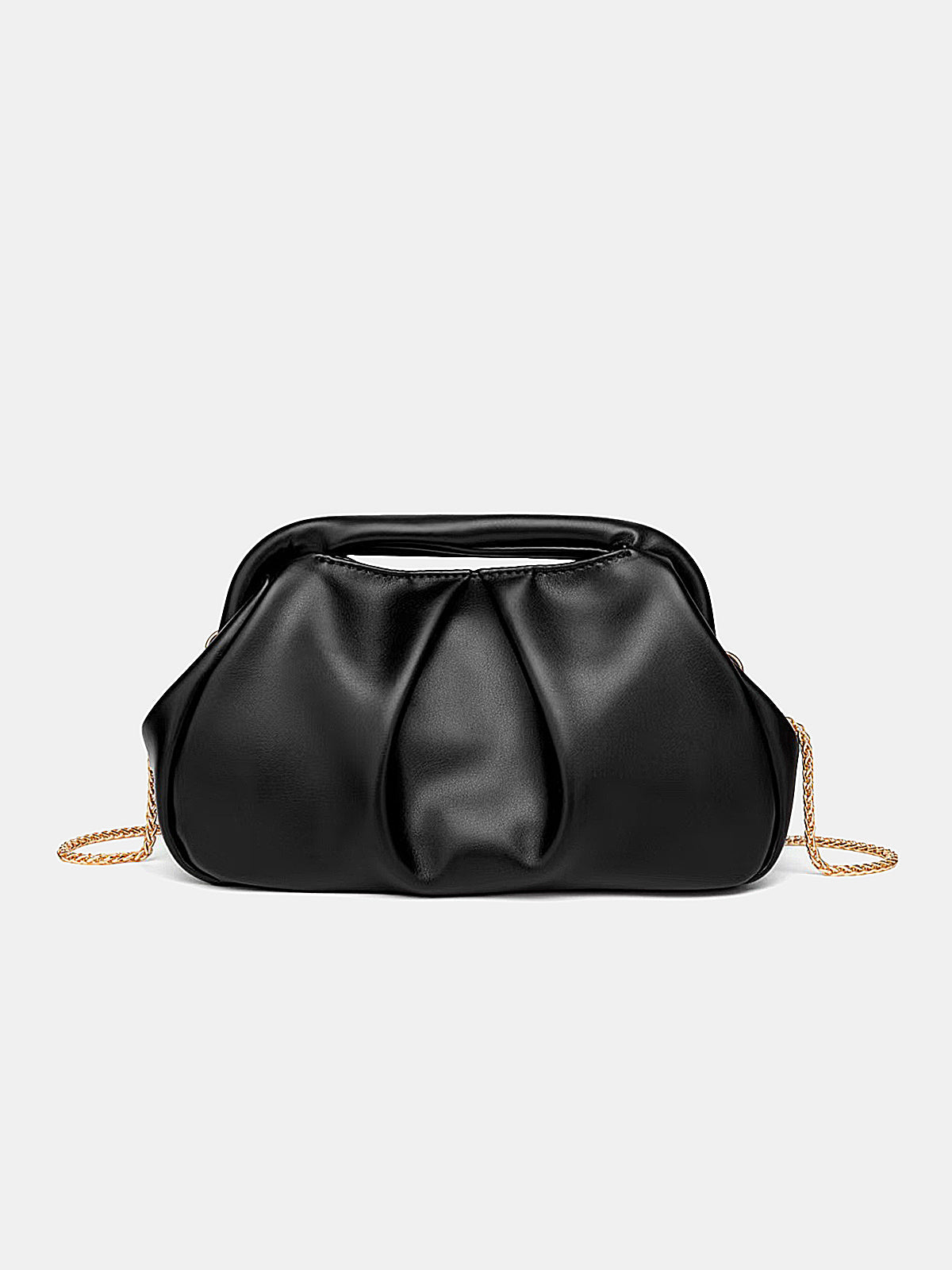 Ruched Top Handle Chain Crossbody Handbag