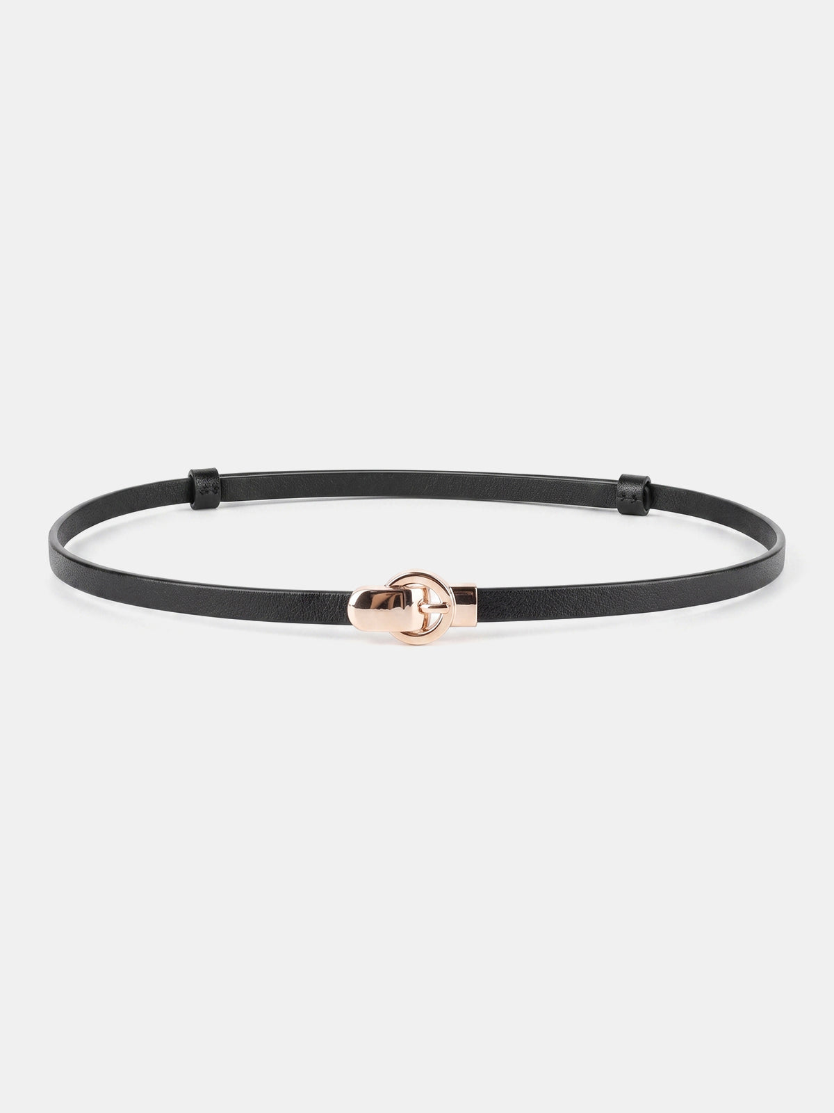 Slim Metal Buckle Leather Waist Belt