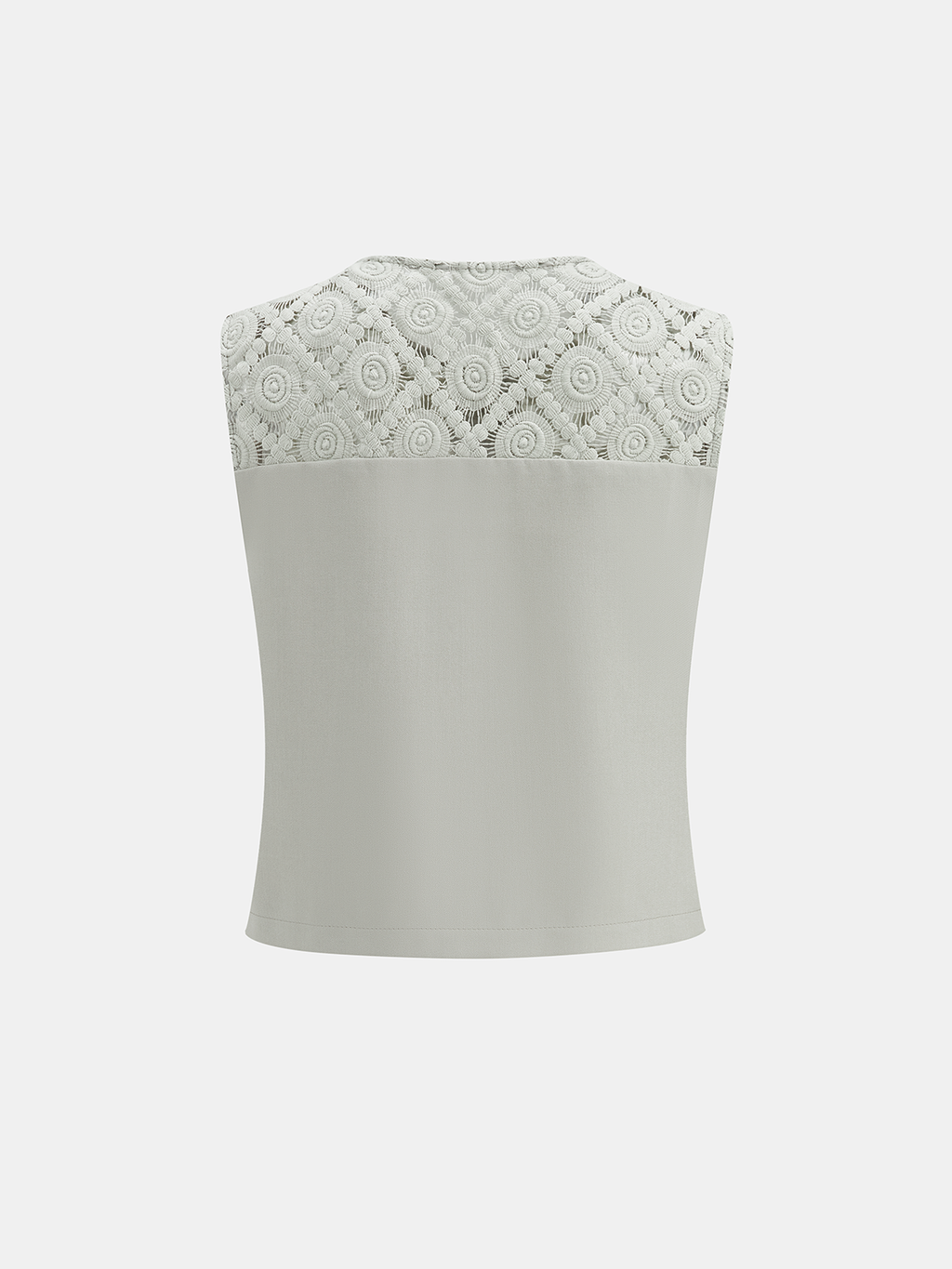 Lace Spliced Vest & Wide Leg Pants Set
