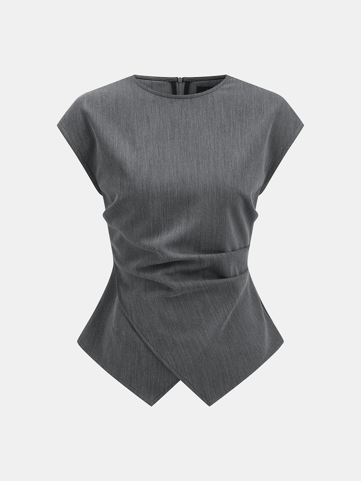 Cap Sleeve Ruched Blouse & Pleated Pants Set