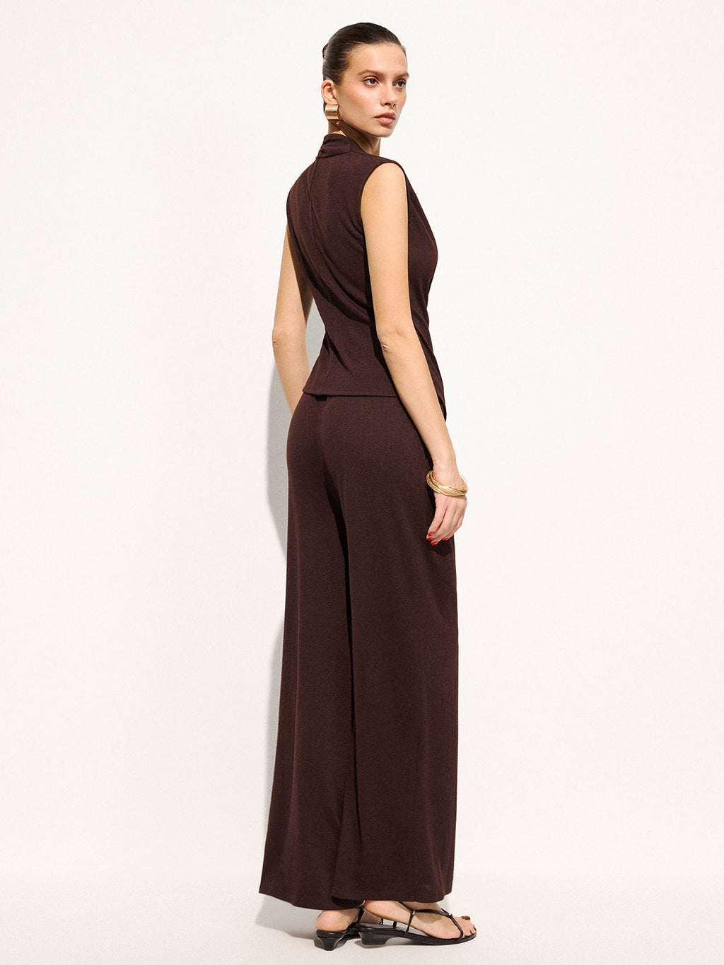Metal Detail Ruched Top & Pants Set