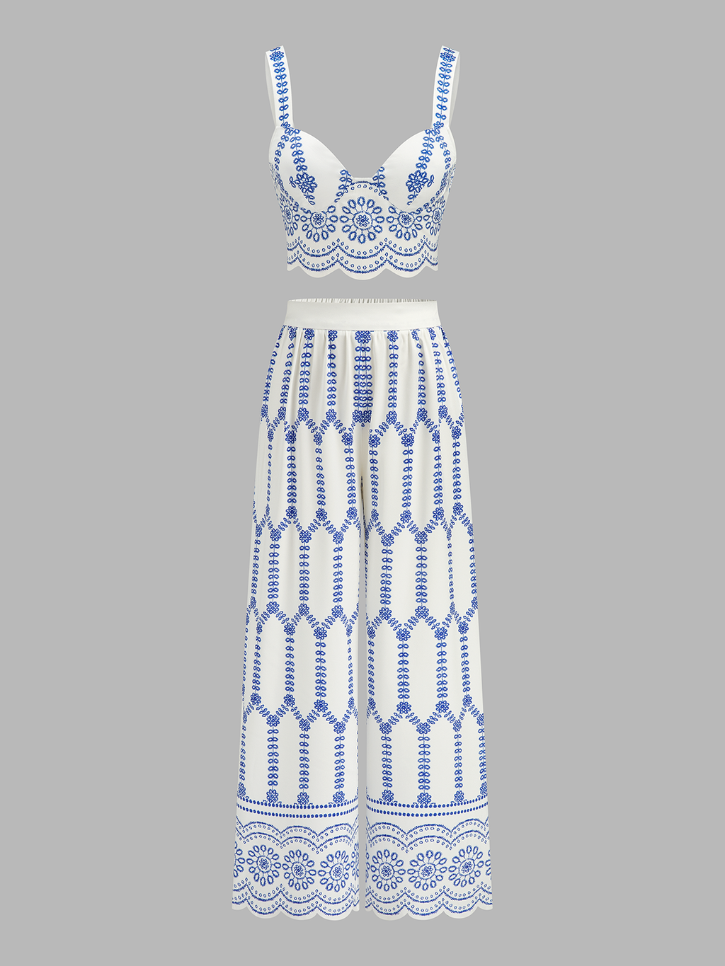 Printed Cami Top & Wide Leg Pants Set