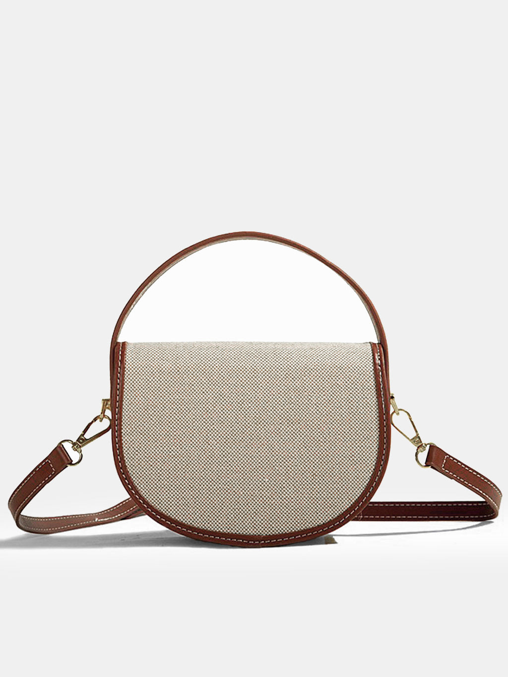 Vintage Buckle Saddle Crossbody Handbag