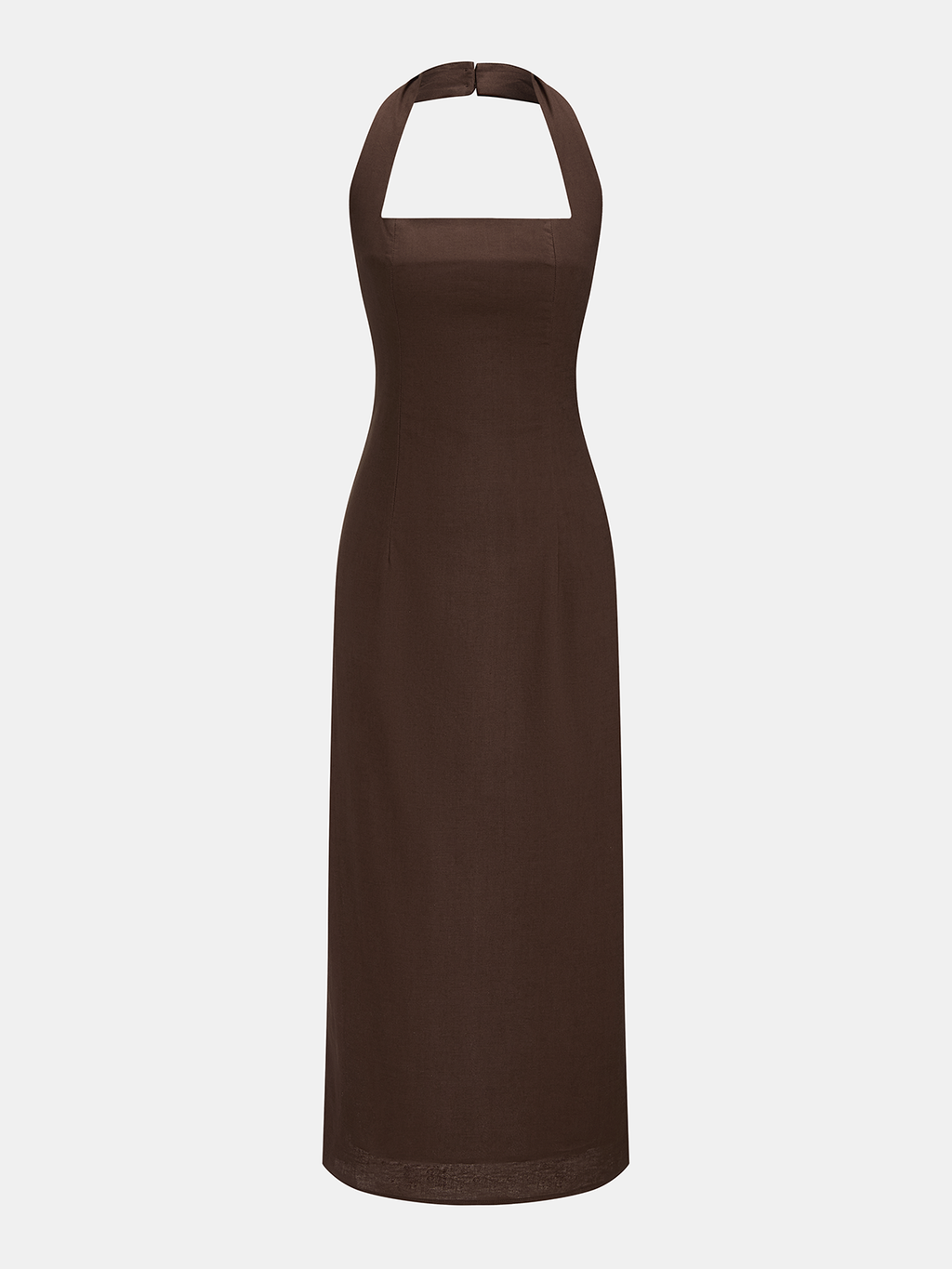 Cotton & Linen Halter Backless Split Dress