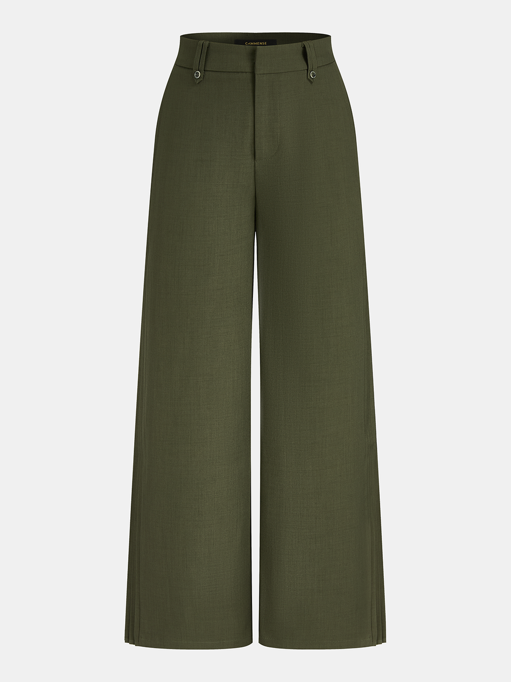 Side Pleated Wide-Leg Pants