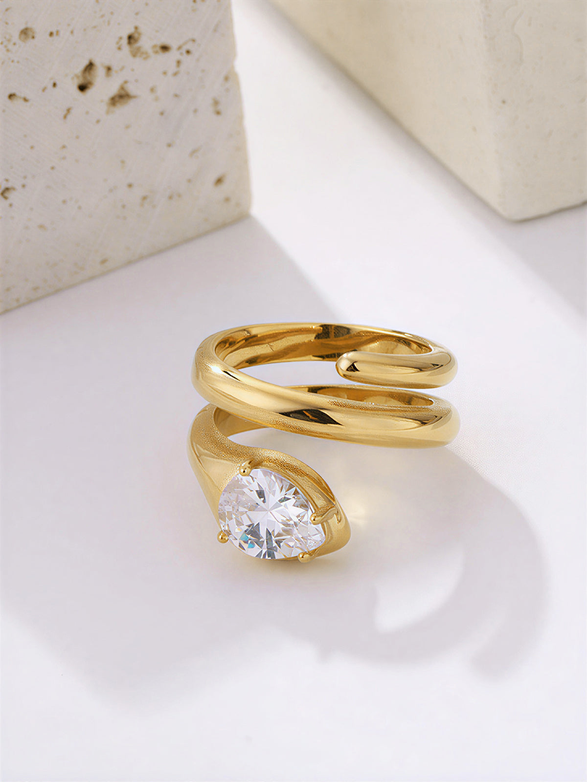 Pear Cut Zircon Bypass Ring