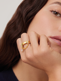 Teardrop Chain Charm Ring