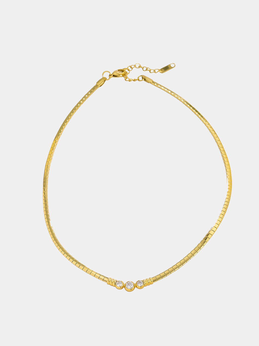 Minimalist Diamond Omega Chain Necklace