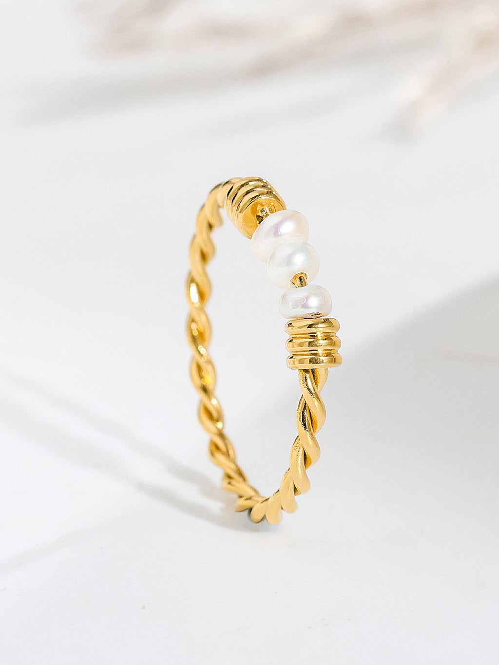Freshwater Pearl Twisted Band Ring