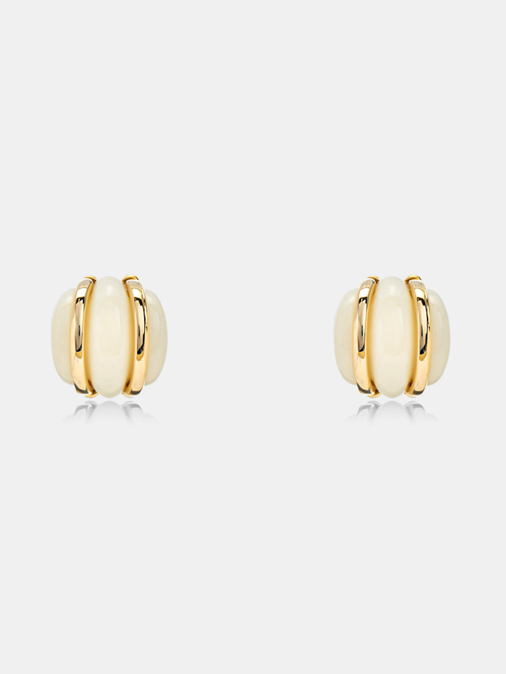 Chunky Ribbed Round Stud Earrings