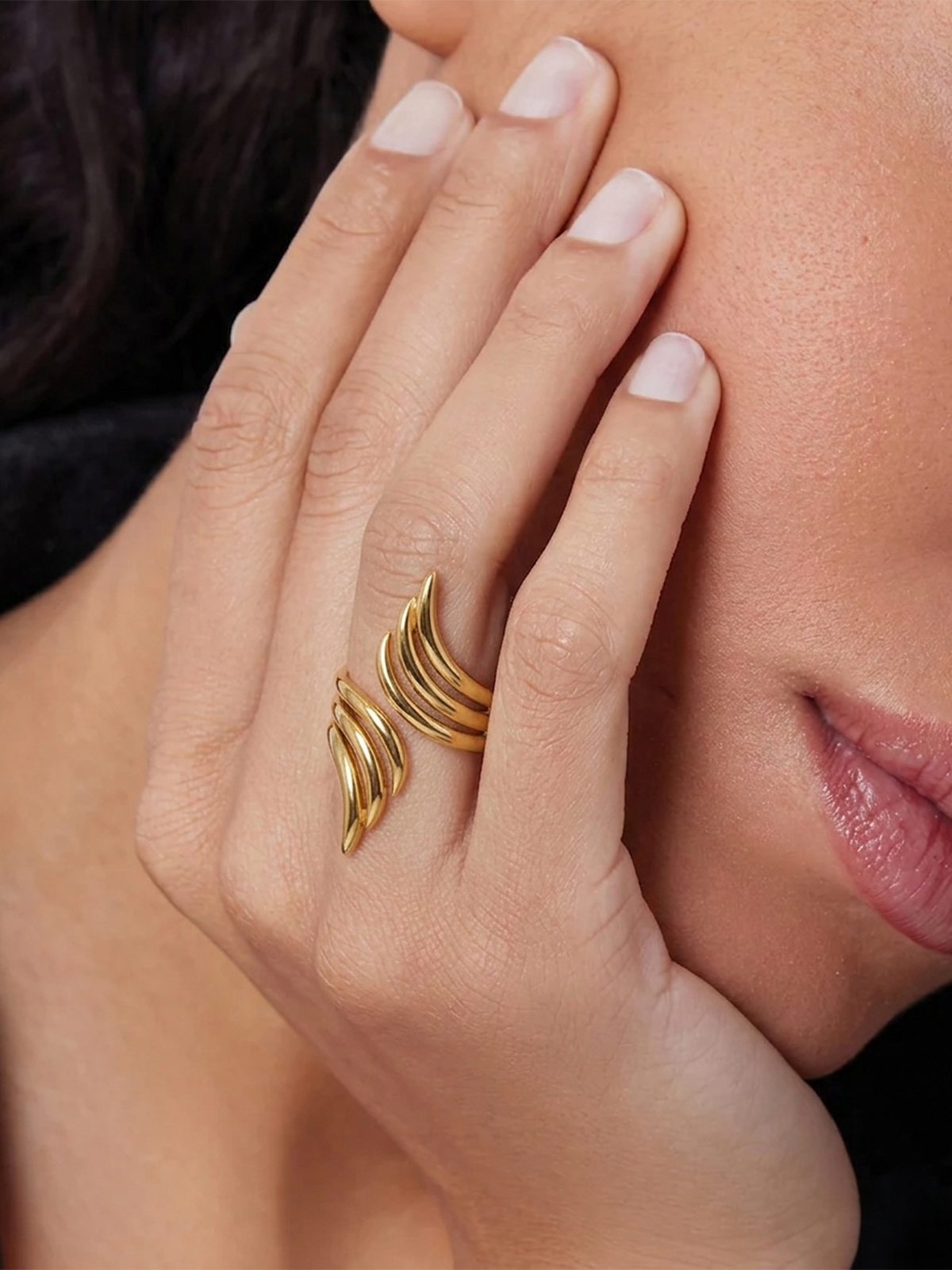 Wing-Shaped Open Statement Ring