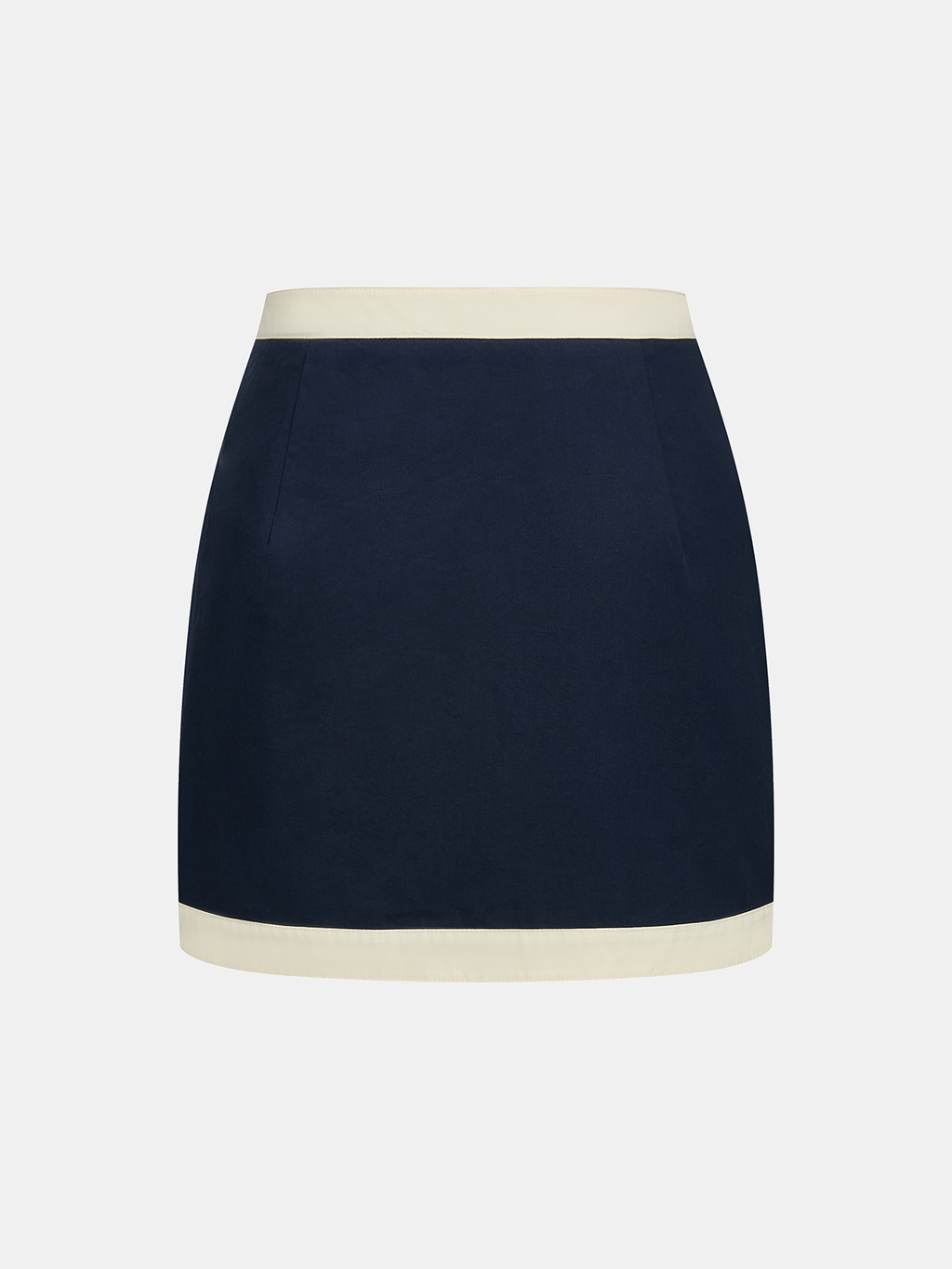 Cotton Contrast Trim Two Piece Skirt Set