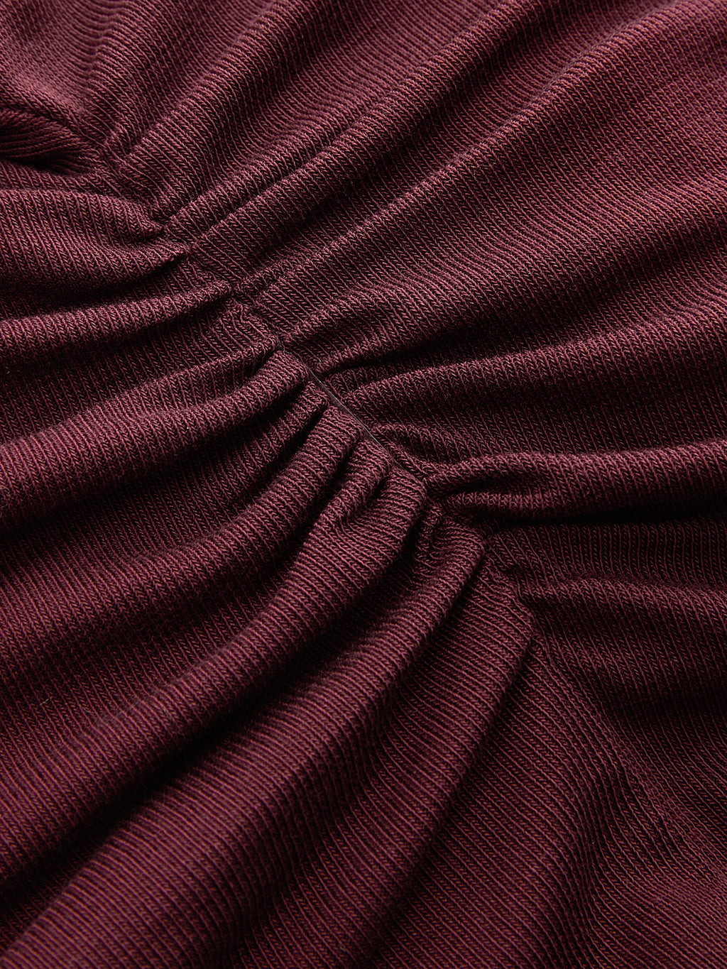 Mock Neck Ruched Half-Sleeve Top