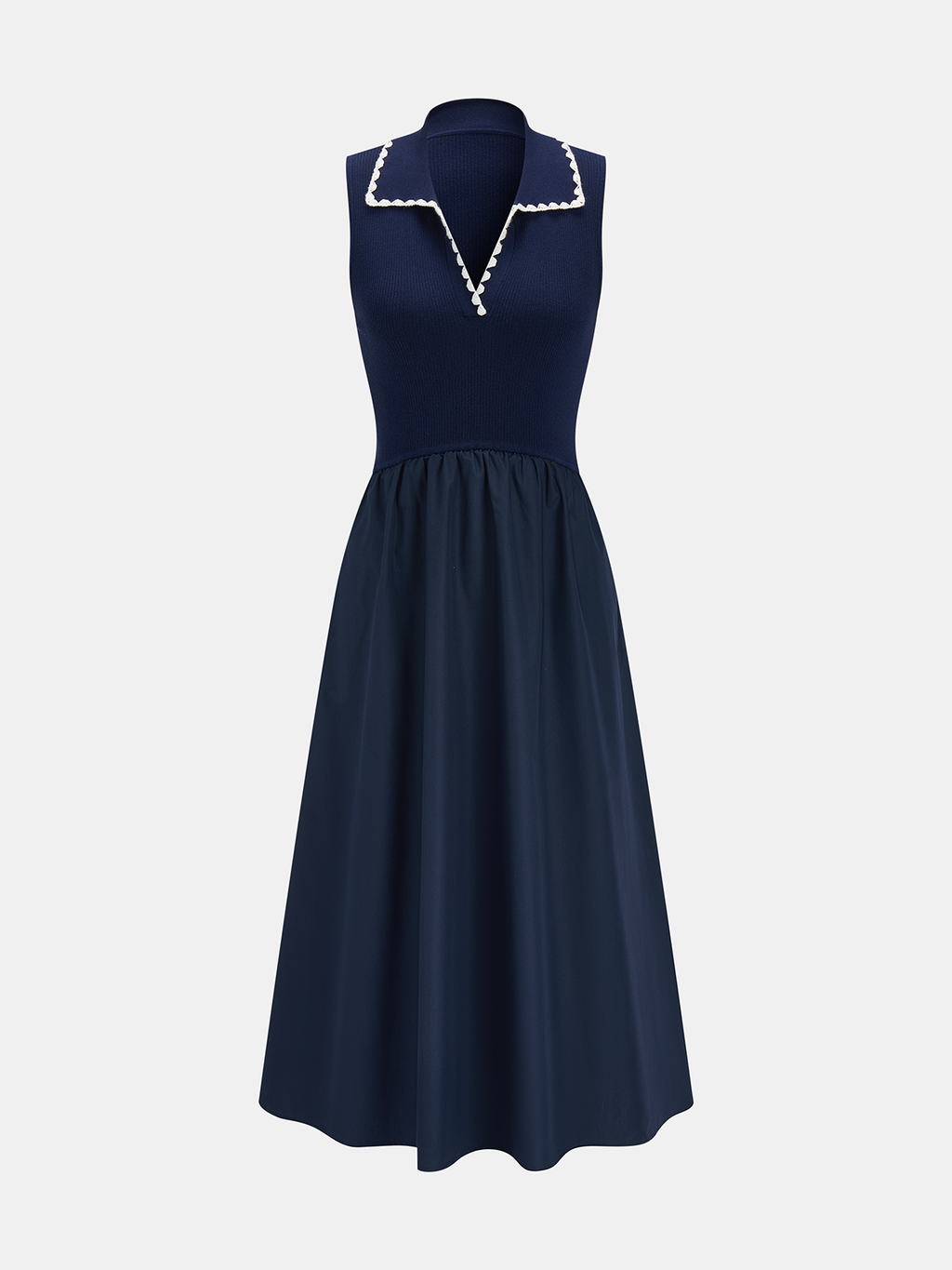 Sleeveless Collared Pocketed Maxi Dress