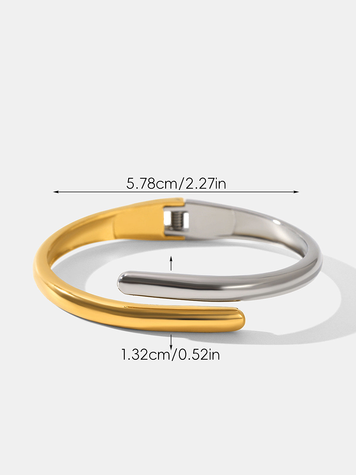 Spring Hinge Two-Tone Cuff Bangle