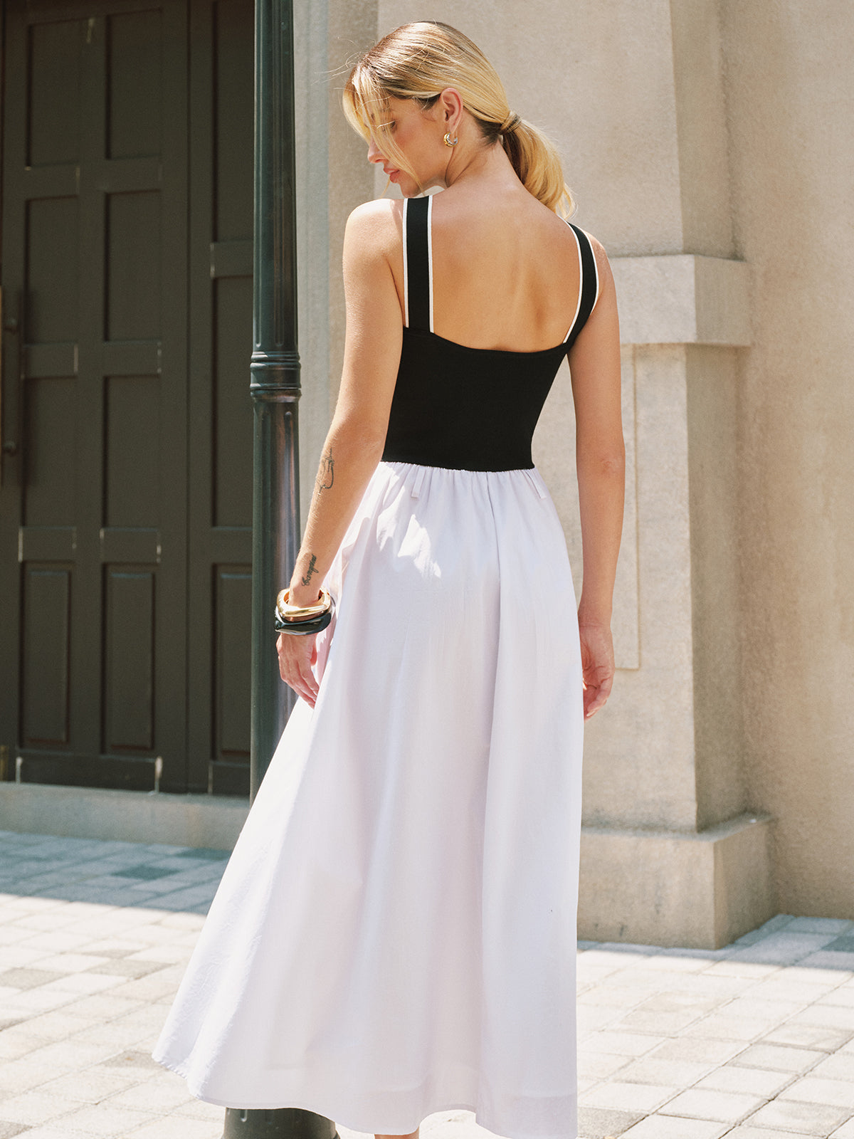 Crisscross Neck Backless Maxi Dress without Belt