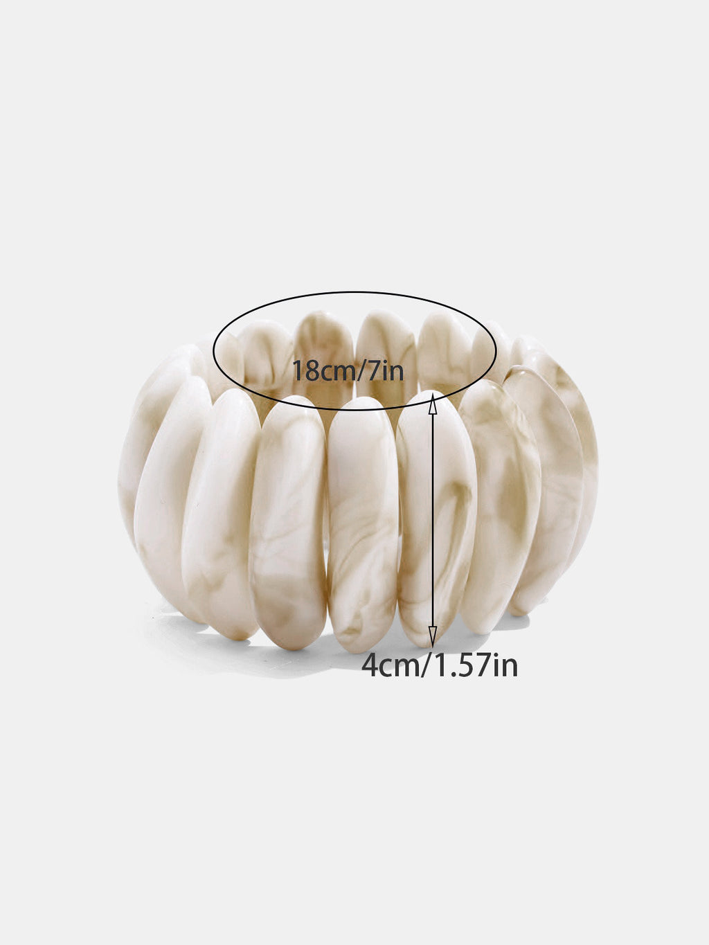 Marble Effect Crescent Beaded Bracelet