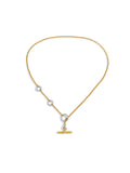 Crystal Accent Toggle Clasp Necklace