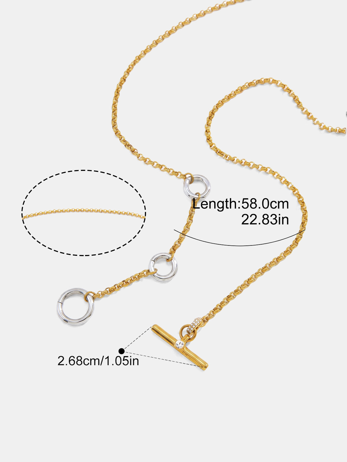 Crystal Accent Toggle Clasp Necklace