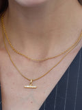 Layered Bar Crystal Pendant Necklace