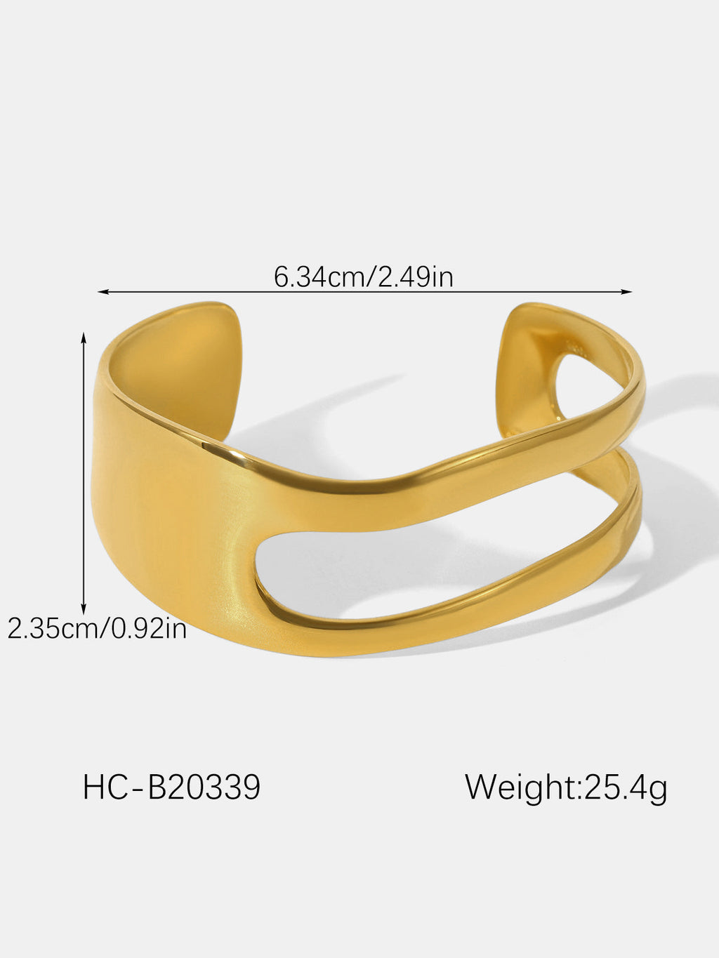 Modern Hollow Cut-Out Cuff Bangle