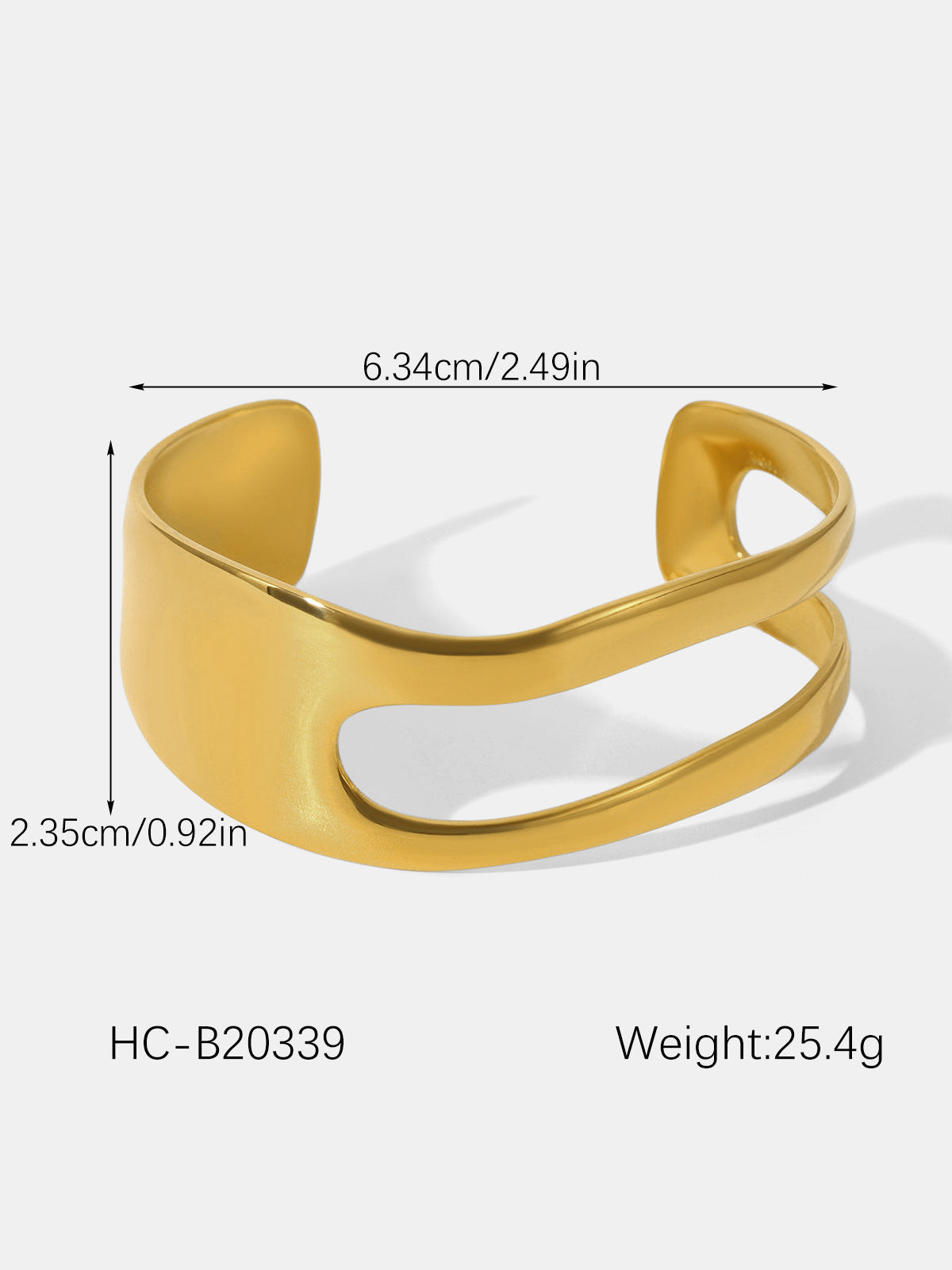 Modern Hollow Cut-Out Cuff Bangle