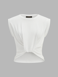 Cotton Twisted Cropped Sleeveless Top
