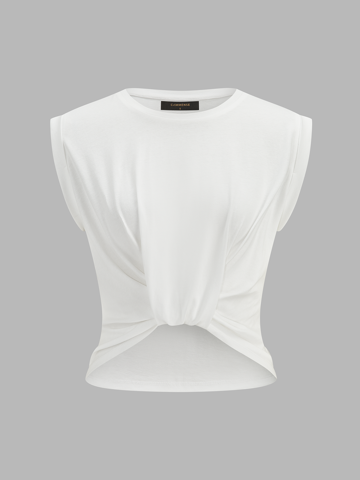 Cotton Twisted Cropped Sleeveless Top