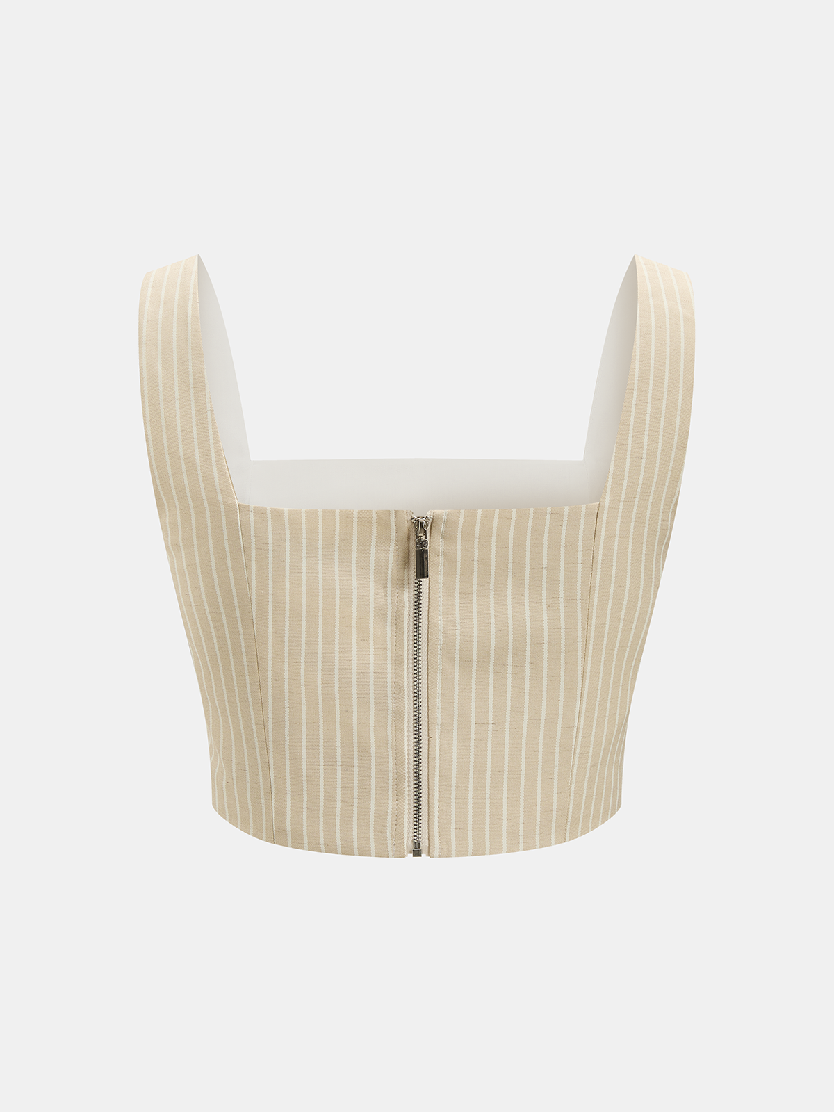 Linen-Blend Striped Crop Top & Pants Set