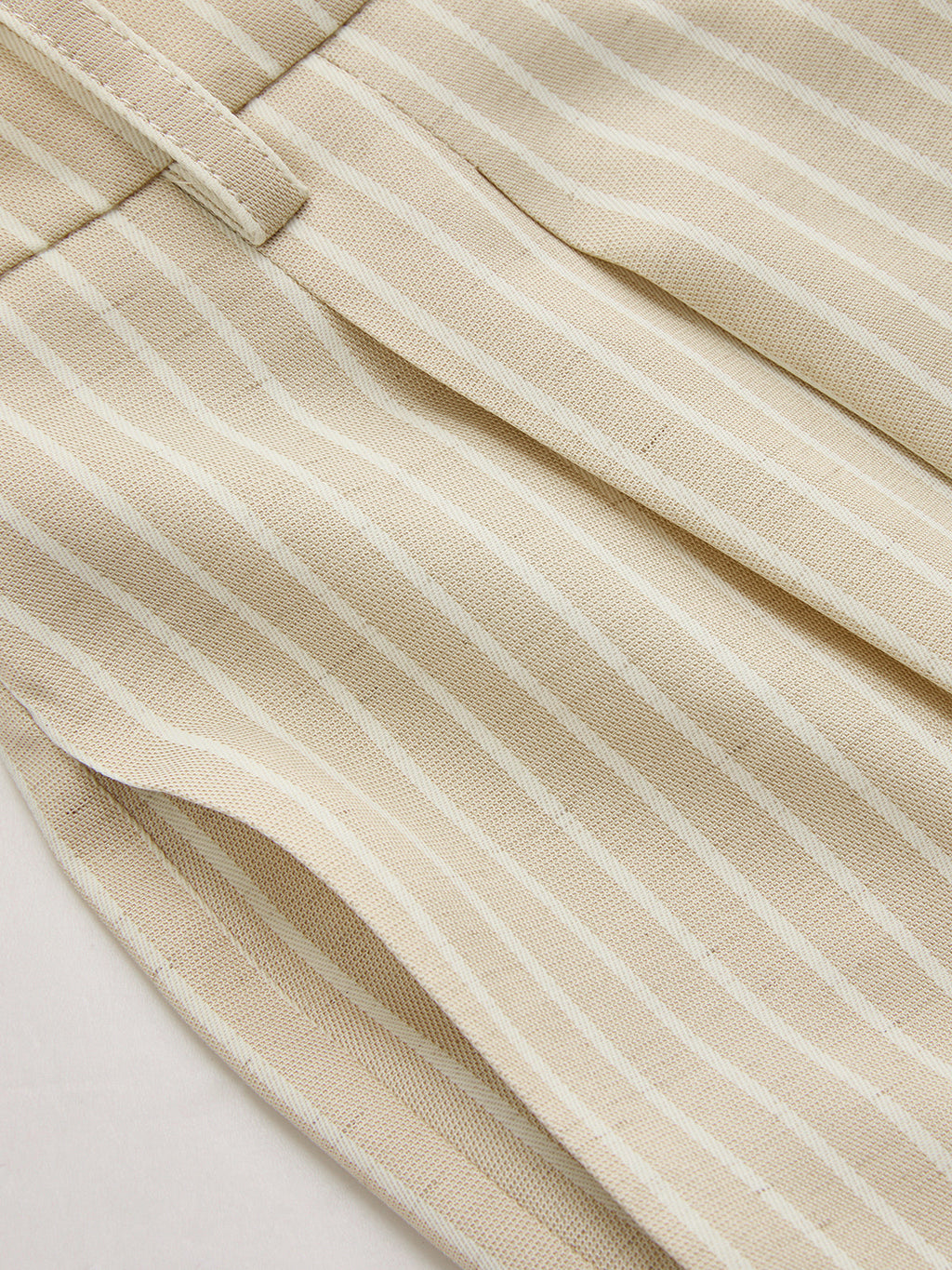 Linen-Blend Striped Crop Top & Pants Set