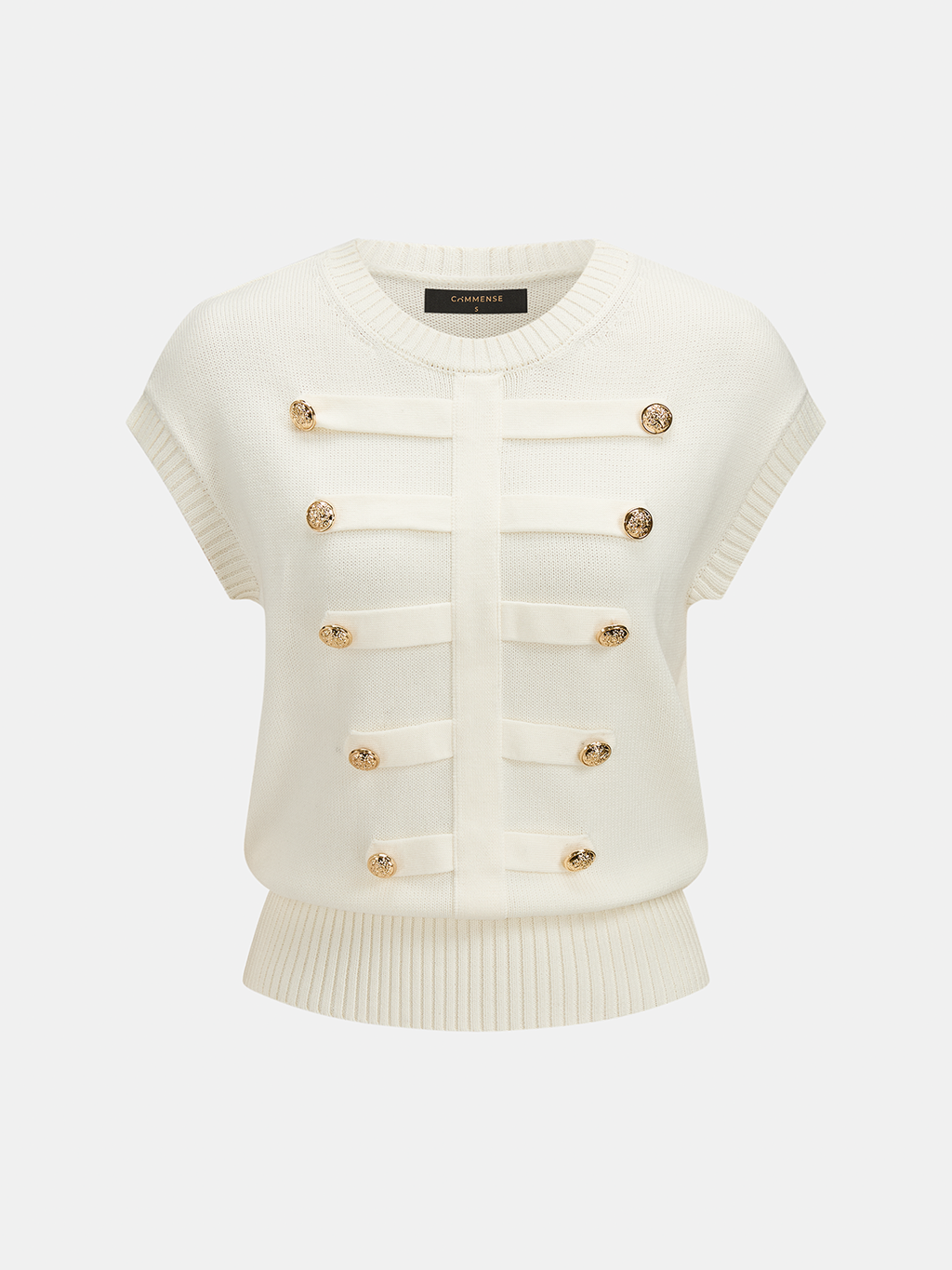 Napoleon Metal Detail Crew Neck Knit Top