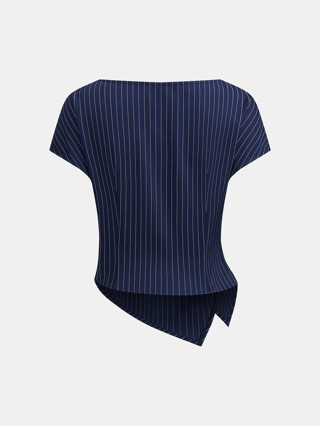 Asymmetric Pinstripe Top & Pleated Pants Set