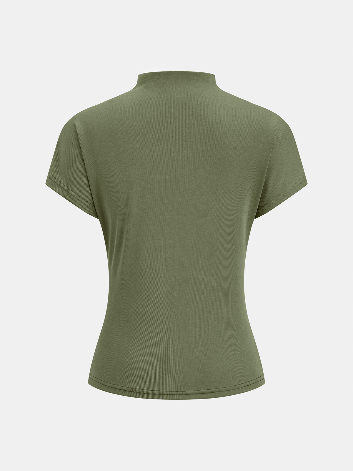 Ruched Mock Neck Short Sleeve Top