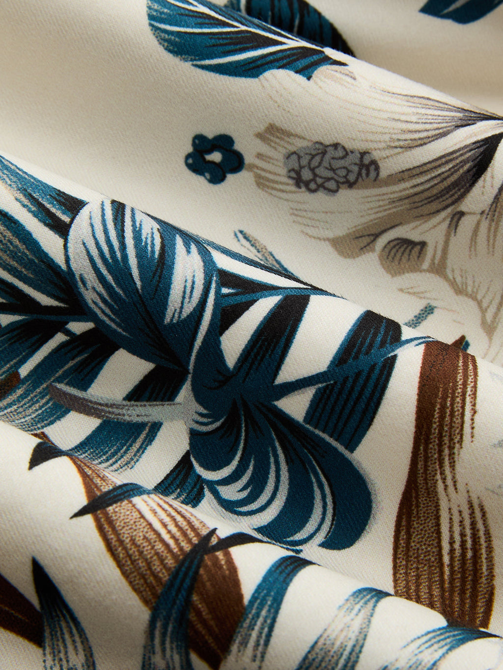 Leaf Print One-Shoulder Top & Skirt Set
