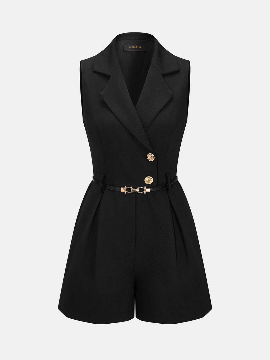 Belted Sleeveless Blazer Romper