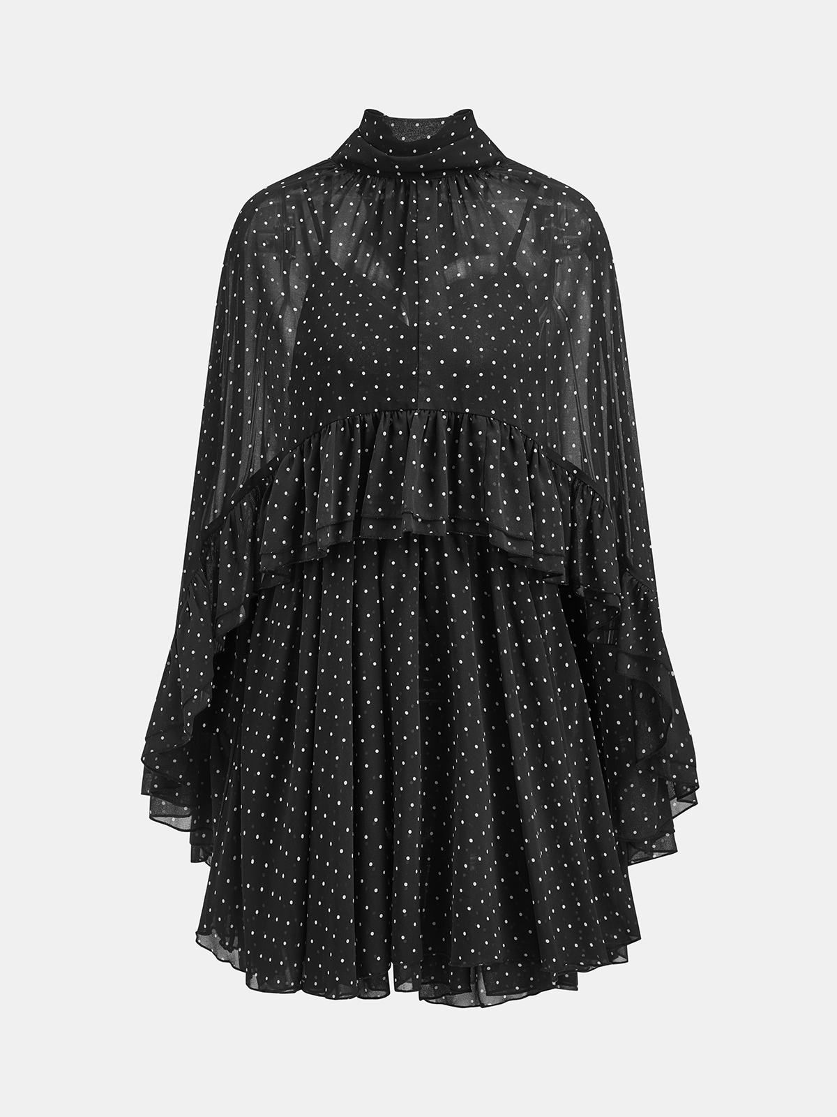 Polka Dot Chiffon Two Piece Dress Set