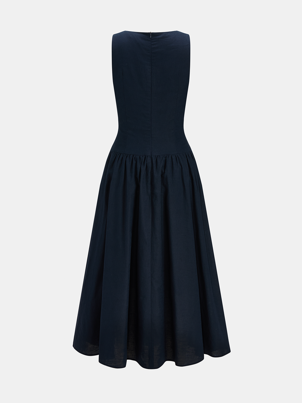 Sleeveless Twisted Cotton Linen Maxi Dress