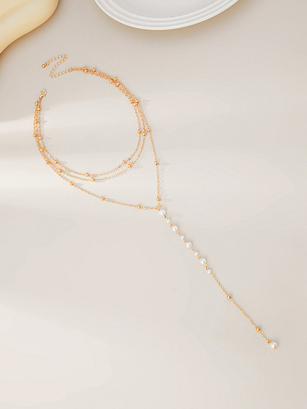 Multi Layered Pearl Drop Necklaces