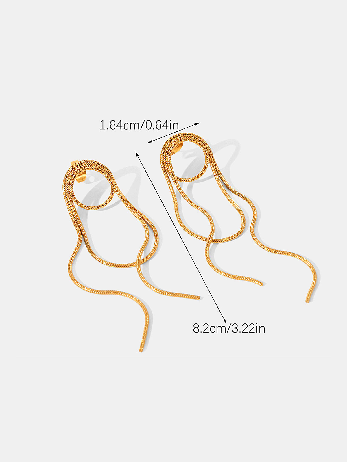 Long Chain Loop Drop Earrings