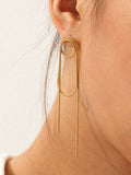 Long Chain Loop Drop Earrings