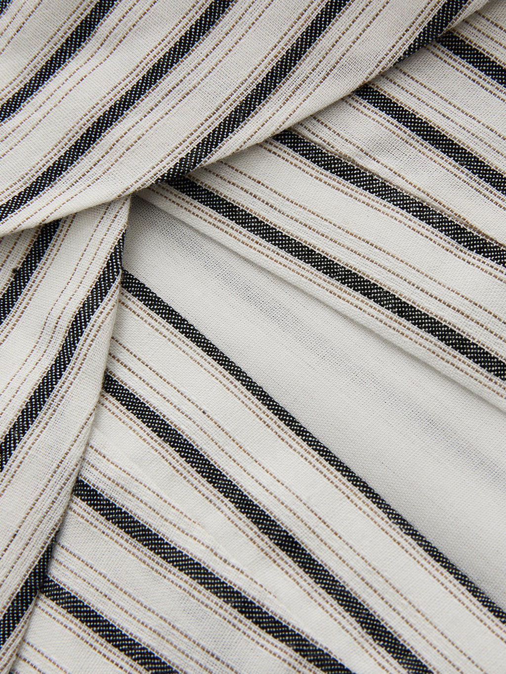Cotton Striped Cross Wrap Top & Pants Set