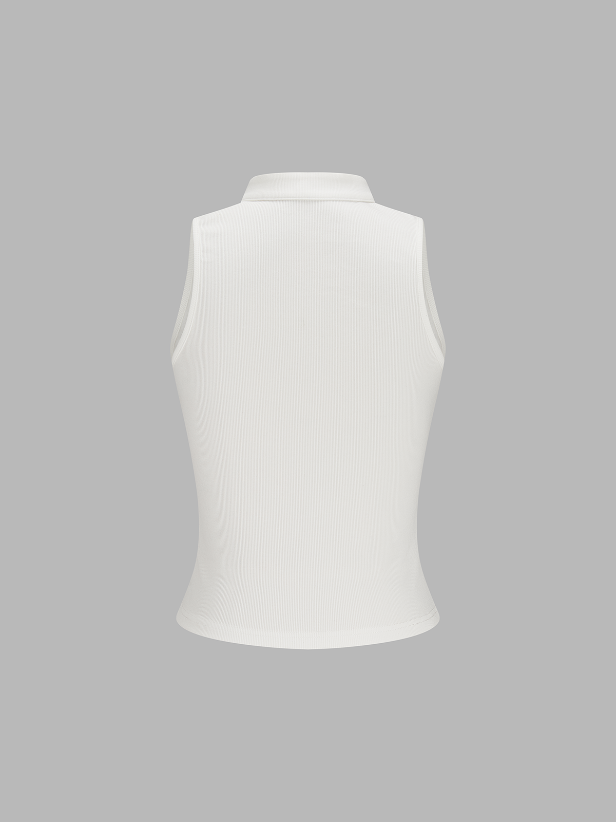 Frog Button Ribbed Sleeveless Top