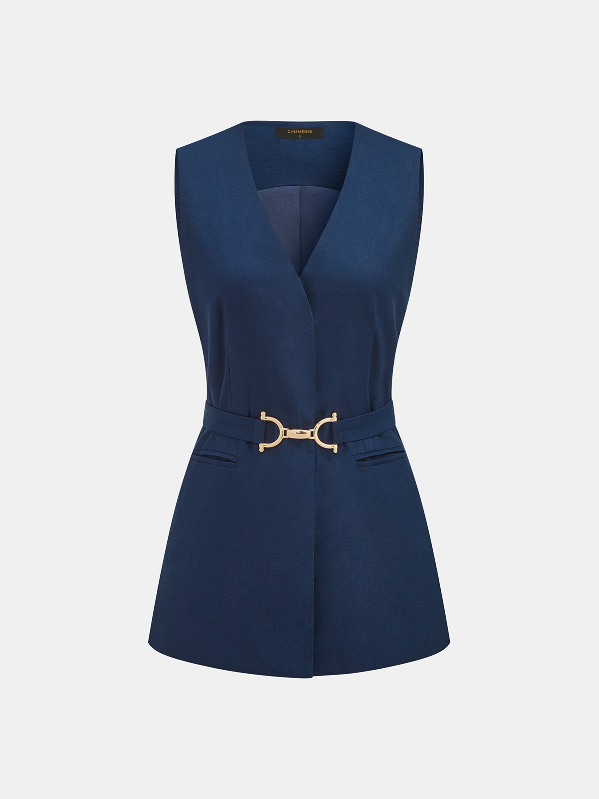 Belted Tailored Vest & Shorts Set