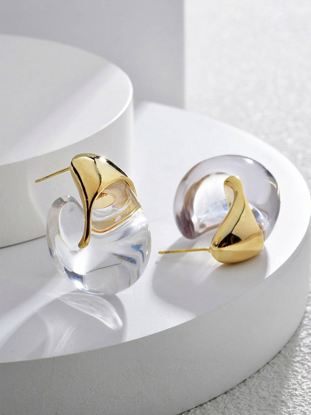 Chunky Transparent Resin Hoop Earrings