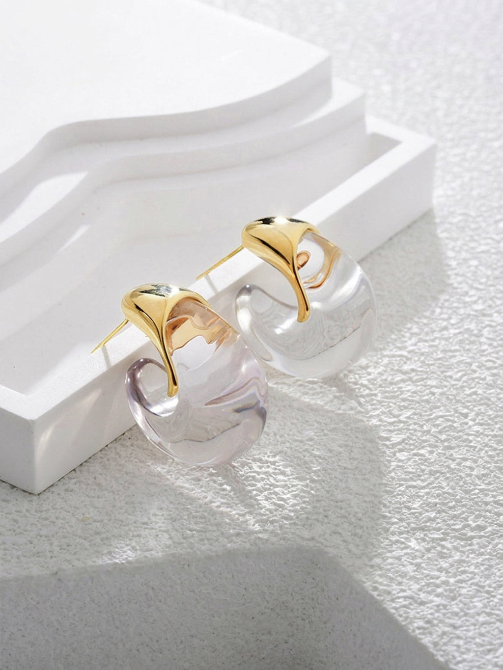 Chunky Transparent Resin Hoop Earrings