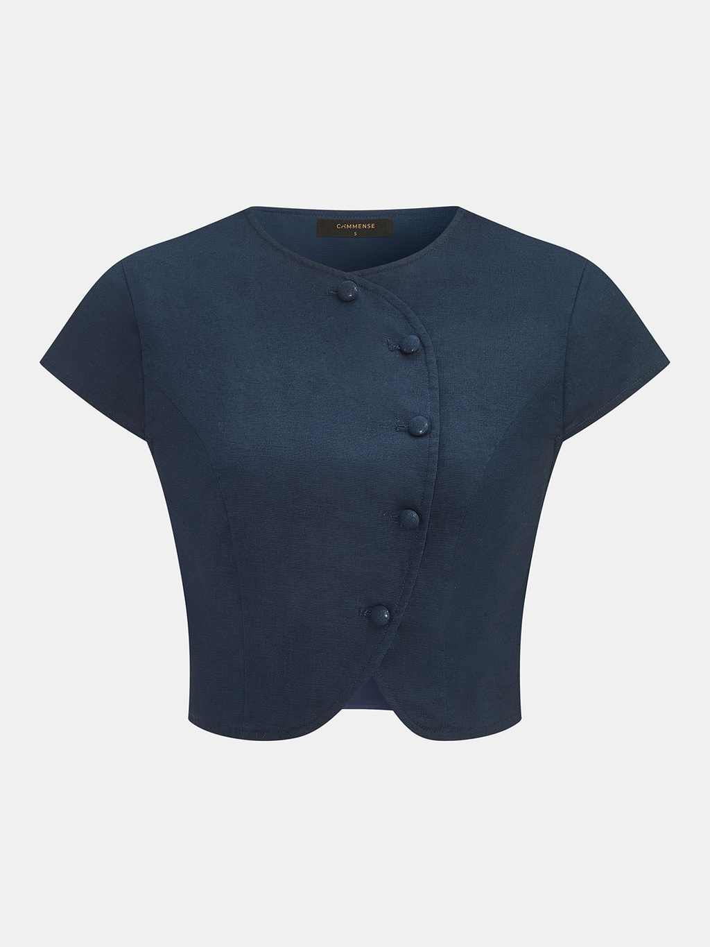 Cotton Linen Button-Front Blouse & Skirt Set